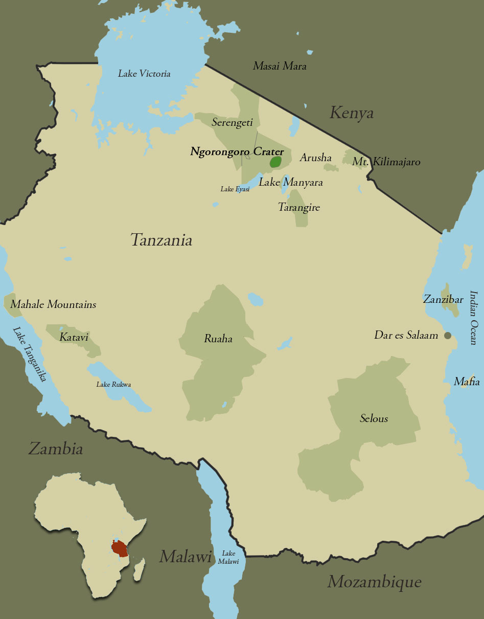 Tanzania Map Ngorongoro